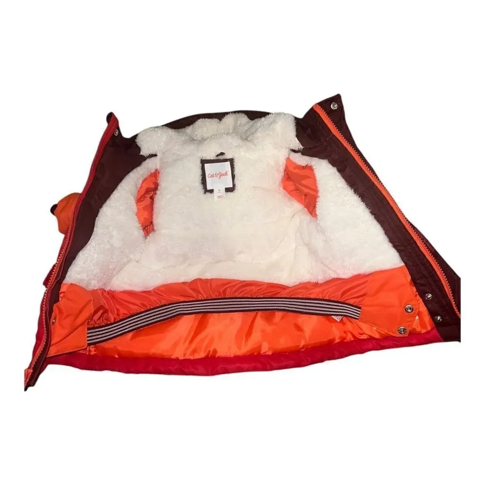 Cat & Jack Toddler Boys Red Heavyweight Tech Jacket Hood Lined 2T NWOT